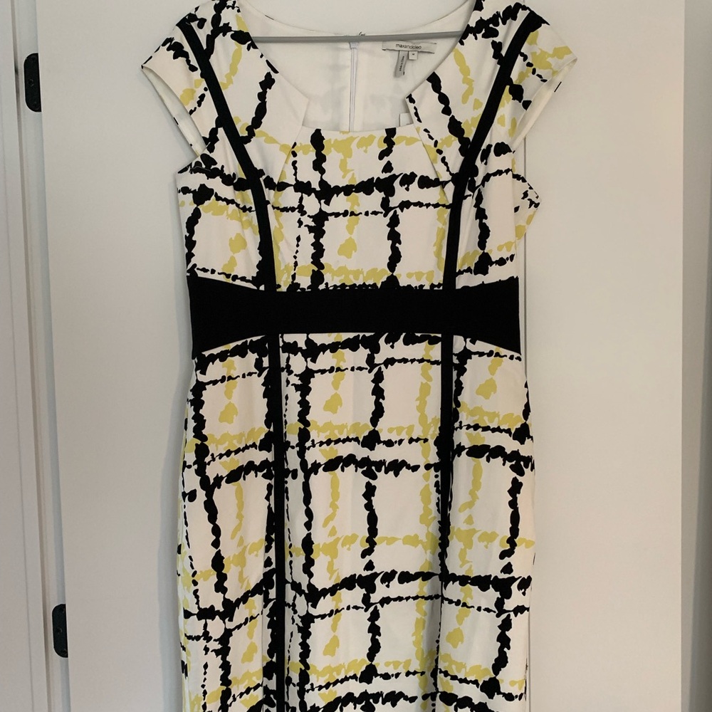 Max & Cleo Black and Yellow Checkered Midi Dress